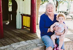 Claudia and her granddaughter